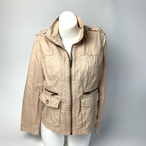 Caslon Utility Jacket Medium P Tan 100% Cotton